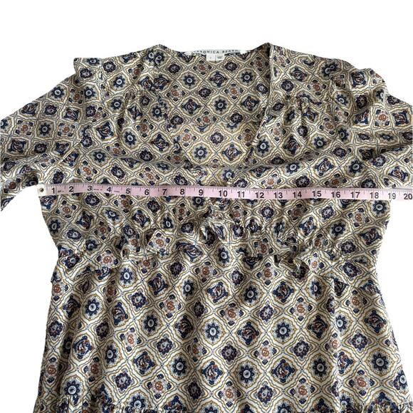 Veronica Beard Delray Silk Crepe Mini Dress Printed Long Sleeve Women's Size 2 - Picture 6 of 10